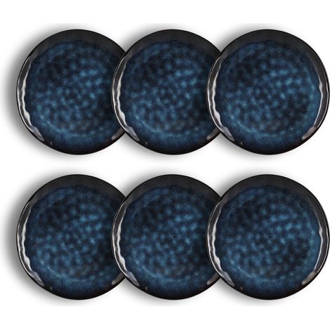 Lot de 6 assiettes plates en grès 28cm, COSTA (1/4)