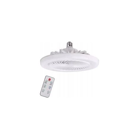Ventilateur de plafond blanc avec éclairage LED – 3 vitesses – Télécommande – Rotation 360° – Fonctionnement silencieux (1/5)