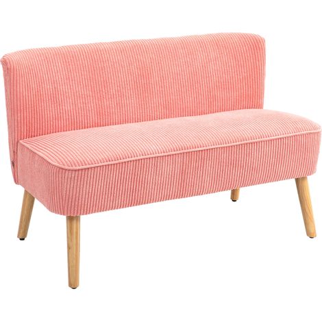 Canapé 2 places rose Skandi bois massif 150kg 117x56,5x77 cm
