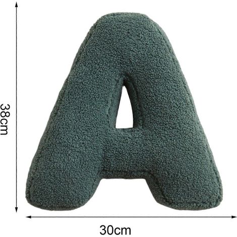 Coussin en peluche en forme de lettre, coussin doux, accessoire de jeu pour apprendre les mots, jouet pour enfants, décoration de chambre d'enfant, coussin rembourré en coton PP pour canapé ou salon (1/4)