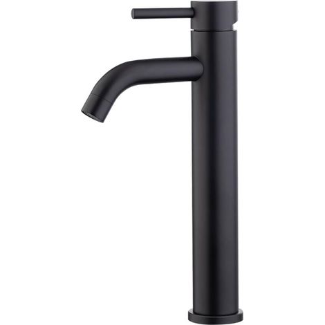 Mitigeur de lavabo à bec haut, mitigeur de raccordement eau chaude/froide, noir