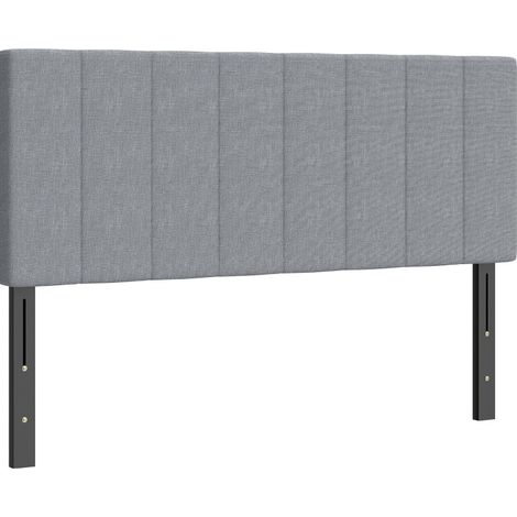 Gepolstertes, höhenverstellbares Kopfteil 160 cm grau mit Metallbeinen (1/4)