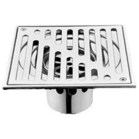 Siphon de sol en acier inoxydable 110 x 110 mm, anti-odeurs, carré, pour salle de bain, bonde de fond, siphon de douche de gros calibre