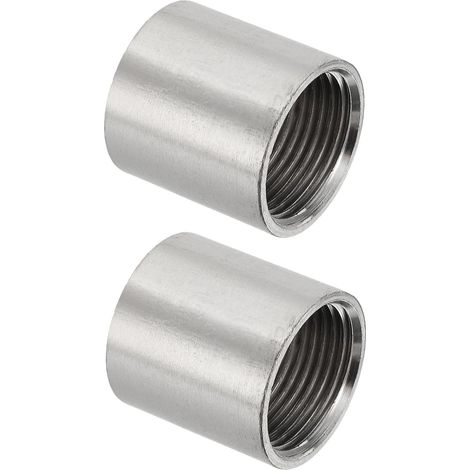 2 Pcs Raccord De Tuyau En Acier Inoxydable 304 Argenté (1/5)