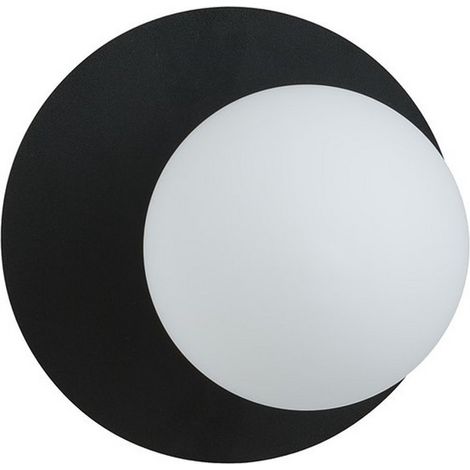 Lampada a Parete Oslo, Acciaio verniciato a polvere, Vetro, Nero, Bianco, 20x20x15 cm (1/5)