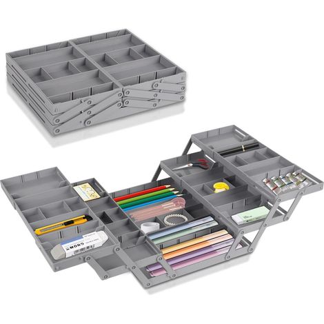 Organisateur de Tiroir, Plateau Rangement Tiroir Extensible et Réglable D'ustensiles Cuisine Organiseur Bijoux pour Maquillage, (Double Rangée) Double Rangée - (1/5)