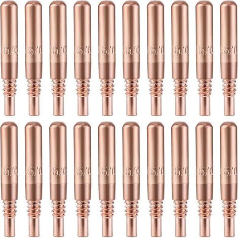 MIG Lot de 50 embouts de contact de soudure 0,9 mm compatibles avec la série Miller – Kit de pointes de soudure en alliage de précision pour buse à gaz (20 pièces) (1/5)