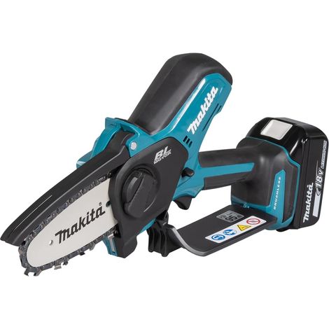 Makita DUC101RF06 - Sierra de podar inalámbrica (18 V, incluye cargador rápido DC18RC y batería BL1830B de 3,0 Ah, 2 cadenas de repuesto (1910V6-4) + funda (1913K4-9)