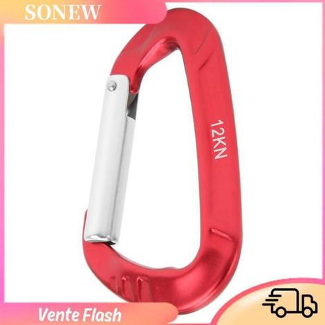 Sonew Mousqueton à verrouillage Mousqueton d'Escalade Équipement de Randonnée Léger Durable Alliage sport materiel Rouge (1/5)