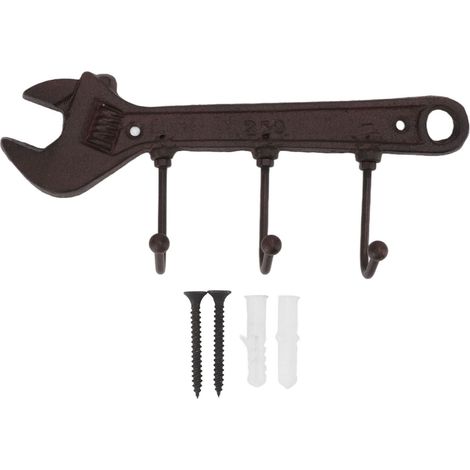 Industrial Style Hook Innovative Wall Decorative Cast Iron Hooks Clothes Hanger Pendant for Bar Entryway Wrench Shape 24x10.5x4.5cm (1/5)