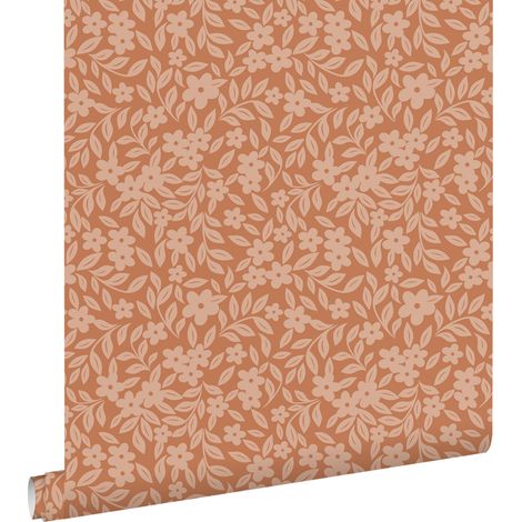 papier peint fleurs terracotta - ESTAhome (1/5)