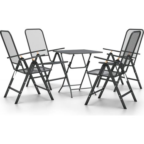 Maison Exclusive - 5-tlg. Garten-Essgruppe Streckmetall Anthrazit