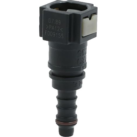 1 - Connecteur Ligne Carburant - Raccord Rapide Plastique - Montage Sans Outil Pour Flexible Nylon 6mm - Noir - 7.89mm (1/4)