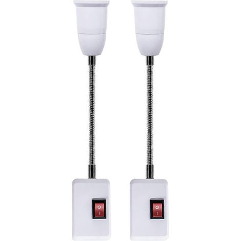 Lot de 3 supports de lampe flexibles, applique murale à brancher, adaptateur de douille E27 avec interrupteur marche/arrêt (1/3)