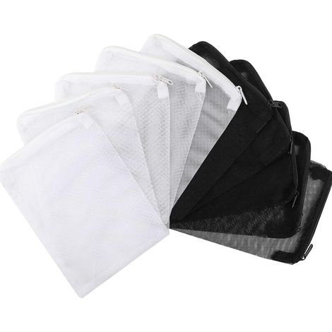 10 sacs de filtration pour aquarium avec fermeture éclair, compatibles avec le charbon actif, les biosphères, les anneaux en céramique, etc. (1/3)
