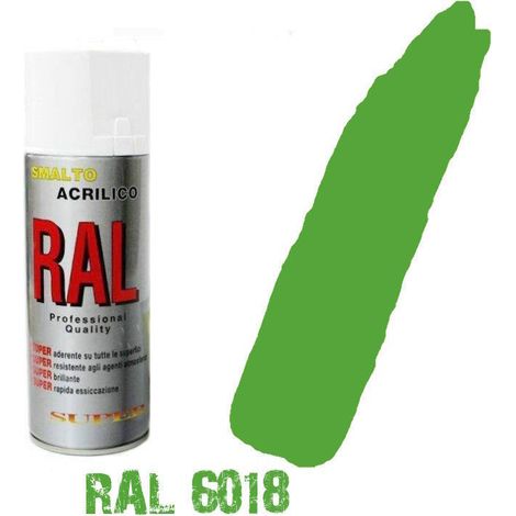 Bomboletta spray verde prato ral 6018 acrilico vernice brillante lucido graffiti