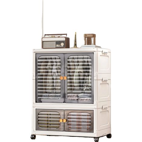 Cajas de almacenamiento, material plástico, dimensiones 60 x 35 x 79 cm, diseño plegable, forma rectangular, peso 3,4 kg. (1/5)