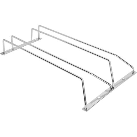 Porte-verres à pied double rangée en acier inoxydable, support suspendu pour verres à pied sous meuble. (1/5)