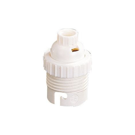 Ficha B22 Nylon con paso de cable V con conector ø 10 mm, simple arandela