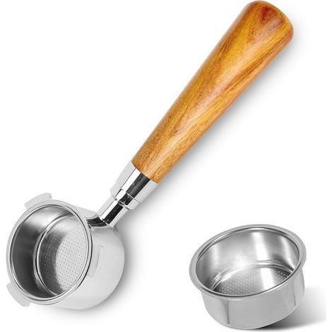 Porte Filtre 51mm, 3 Oreilles Filtre Non Pressurisé Avec Panier Filtrant Manche En Bois Acide Rouge Pour à La Machine à Café EC680 EC685 (1/5)