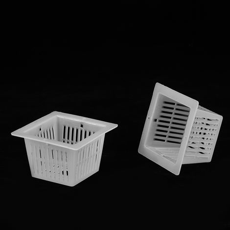 50 quadratische Hydroponik-Töpfe für erdloses Gärtnern – weiße Gartenkörbe (1/5)
