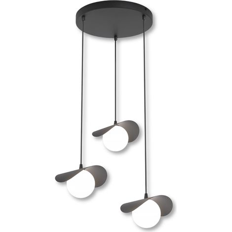 Lampadario Ritual Emibig nero vetro sfera bianca 3xG9 (1/5)