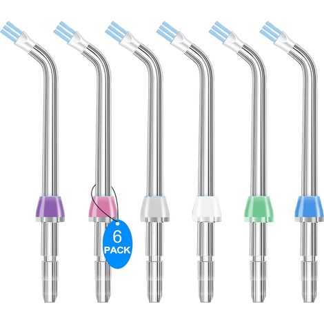 Embouts de rechange compatibles avec les hydropulseurs Waterpik WP-100, WP-250, WP-450, WP-560 et WP-660, ainsi qu'avec d'autres irrigateurs buccaux  embouts anti-plaque (6 embouts Plaque Chaser)