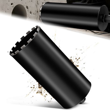 Couronne de Forage Diamantée pour Carotteuses avec Turbo de 10 mm de Diamètre, L 460 mm, Ø 200 mm, 1 ¼" UNC, Couronne de Forage Humide et Sec Soudée au Laser pour Béton, Granit et Maçonnerie