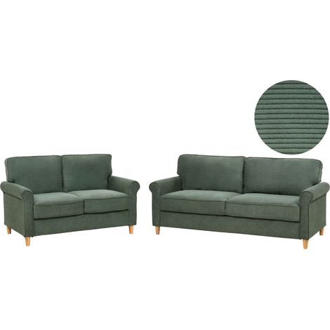 Sofa Set 5-Sitzer RONNEBY Cord Dunkelgrün (1/5)