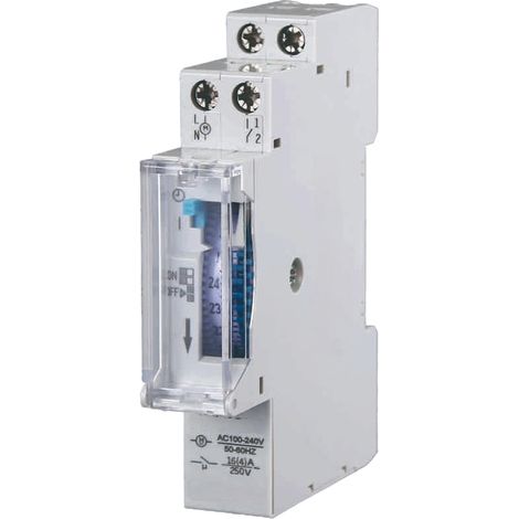 gloca Timer Orario Meccanico Temporizzatore 24H 1 Modulo DIN 16A 220V (1/4)