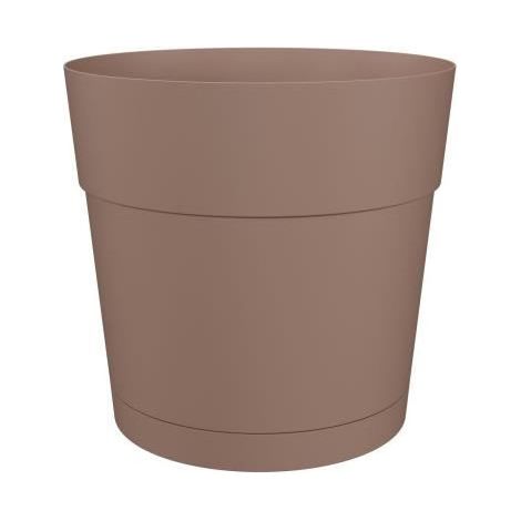 Vaso per fiori e piante rotondo CAPRI LARGE - Plastica - Serbatoio d'acqua - diametro 35 cm - Tortora - ARTEVASI