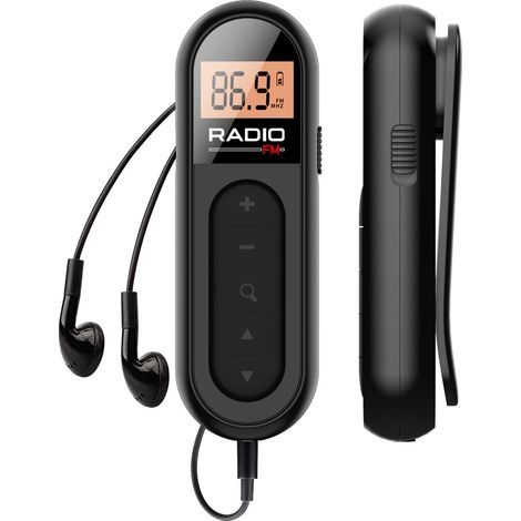 Radio FM , Radio Numérique de Poche Transistor Recargable avec Excellente Réception, Clip de Ceinture et Auriculaire, Idéale pour Le Jogging et la Marche (1/5)