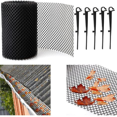 Grillage gouttière, Tapis de Protection pour gouttière,8 m de Long, Plastique, Protection Anti-Feuilles mortes, 18 cm de Large Grille - Protection Contre Les Feuilles (1/4)