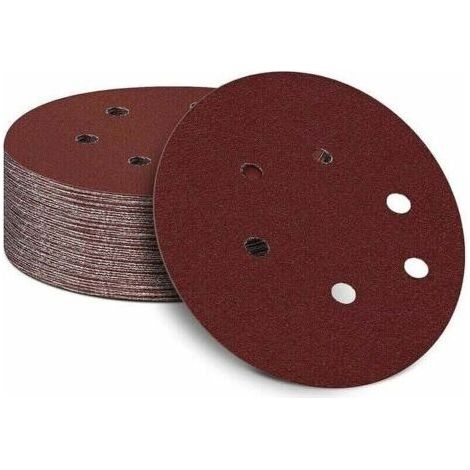 Lot de 50 disques de ponçage auto-adhésifs de 150 mm x 6 pouces avec Velcro pour ponceuse orbitale aléatoire (grain 40) (1/4)