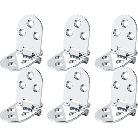 6 charnières plates pliantes pour porte d'armoire, table de machine à coudre (1/5)