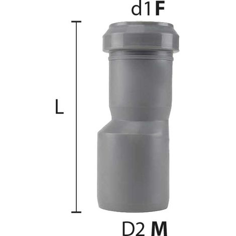 "RIDUZIONE A INNESTO ECCENTRICA """"BAMPLAST"""" F.Ø75 x M.Ø110 - L.89 mm"