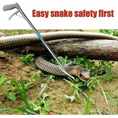Pinzas plegables para serpientes de 1 m, palo para atrapar reptiles, pinza plegable para serpientes, pinza ancha para serpientes, herramienta de control de serpientes de acero inoxidable (1/4)