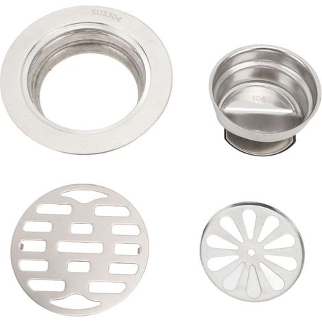 Hochleistungs-Duschbodenablauf-Set, 3,9 Zoll runder Edelstahlablauf mit rutschfestem Design, ideal für 75-mm-Rohranschlüsse in Badezimmern und (1/5)