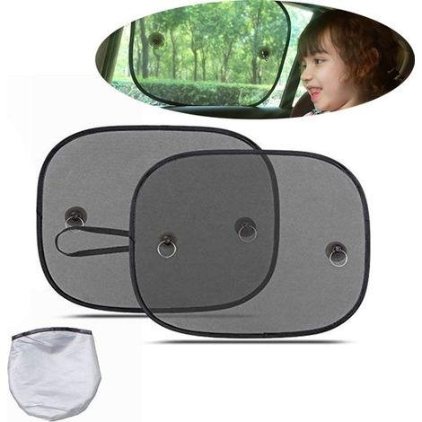 Set di 2 parasole per auto, parasole per seggiolini auto, parasole per finestrini laterali 30 x 50 cm, protezione UV, con ventose (1/5)