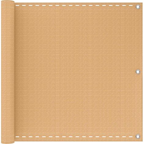 Balkonsichtschutz Sand 90 x 600 cm HDPE und Aluminium vidaXL