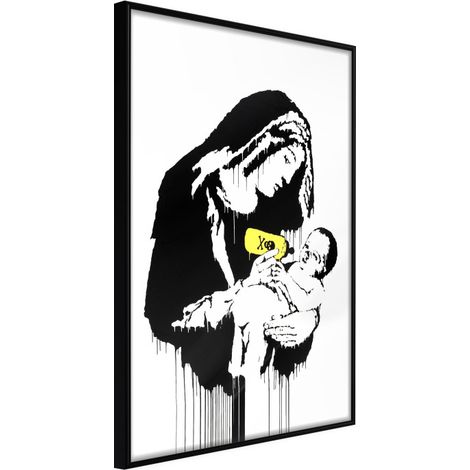 Affiche Murale Encadrée "Banksy Toxic Mary" 40 x 60 cm Noir