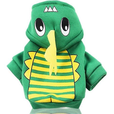 Neue Winter-Hundekleidung, Halloween-Hundekostüm, kleiner Hundemantel, warme Welpenkleidung, weicher Hundehoodie-Mantel, Haustier-Cosplay-Kleidung, Grün (1/5)