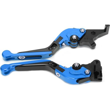 CNC-gefräste Kupplungs- und Bremshebel aus Aluminiumlegierung für Motorräder, Paar, Ersatz für PCX 125/150 (Trommelbremsversion), alle Baujahre, blau (1/5)