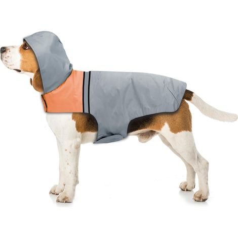 1 Imperméable chien,bandes réfléchissantes,tissu polyester léger,capuche ajustable,promenade pluie