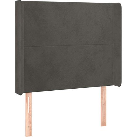 Maison Exclusive - Cabecero con orejas de terciopelo gris oscuro (1/5)