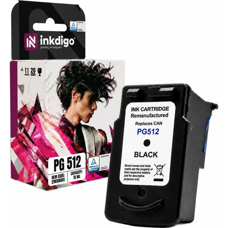 Inchiostro Inkdigo PG512 compatibile con Canon Pixma IP2700 MP230 MX320 IP2702, certificato TÜV. (1/5)