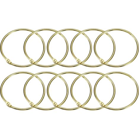 24 Anneaux de Rideau de Douche en Métal Inoxydable de 2 Pouces, Design Rond avec Joint à Pression pour Tringle de Douche, Couleur Or (1/5)