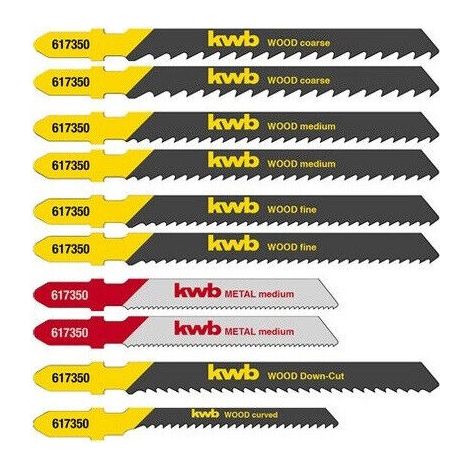 Einhell - Set di 10 lame per seghetto alternativo (accessori per seghetto alternativo, albero a T, per legno e metallo, con scatola di immagazzinaggio) (1/2)