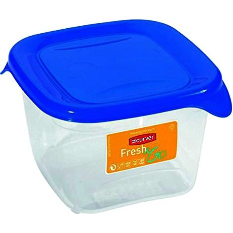 Curver pojemnik na żywność "fresh&go" kwadratowy 0,45l /niebieski/ transparentny