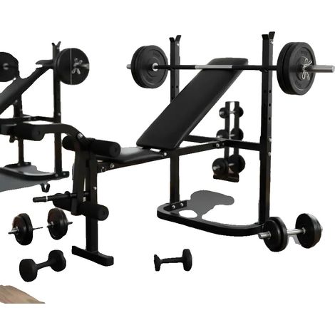 Gewichtsbänke, verstellbar für das Ganzkörpertraining, multifunktionale Eigenschaften, Schwarz (1/2)